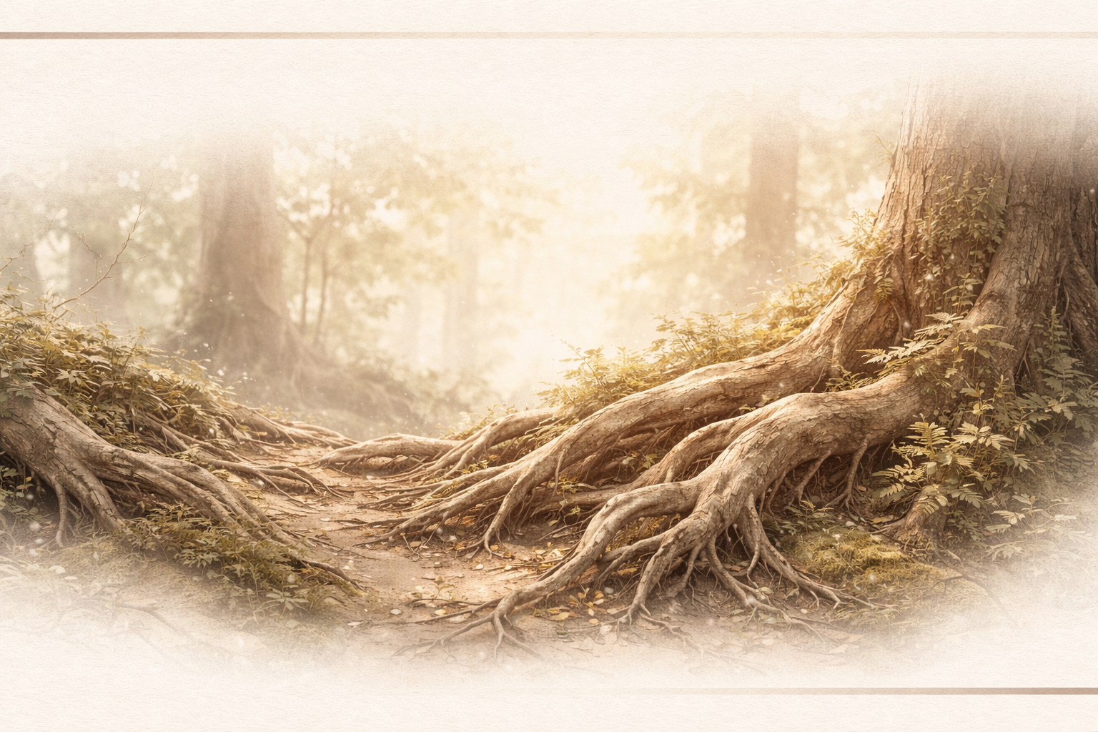 Abstract nature imagery representing root-cause transformation coaching for healing after betrayal and life transitions — Beyond the Surface with Rhonda Reliford